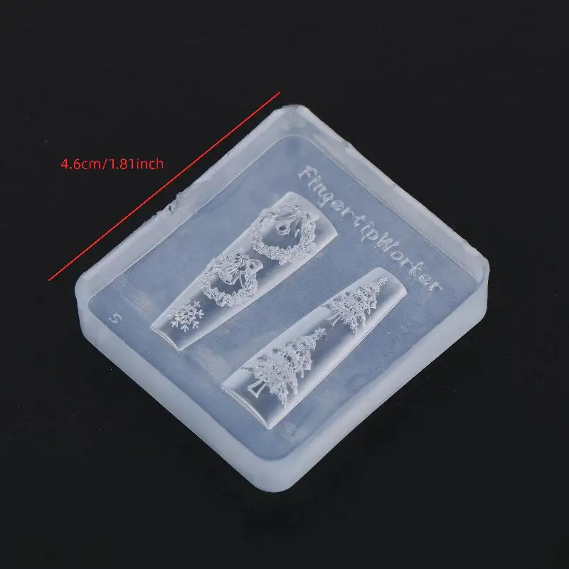 1 Stück Schmetterlingsknoten-Schneeflocken-Weihnachtskranz 3D-Maniküre-Silikonform Niedliche Weihnachts-Nagelkunstformen DIY Nagelkunst-Deko – Detail 6