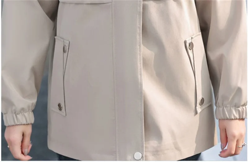 New Middle-aged Elderly Women Jacket Spring Hooded Zipper Overcoat Autumn Coats Outerwear Mother Clothes Female Windbreakers 5XL