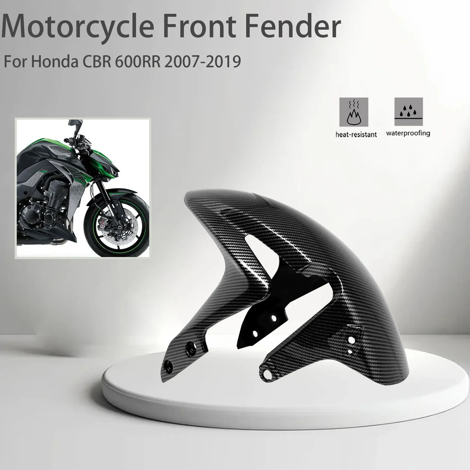 

For Honda CBR 600RR CBR600RR cbr600rr cbr 600 rr 2007-2019 NEW Motorcycle Front Fender Mudguard ABS Carbon Fiber Accessories