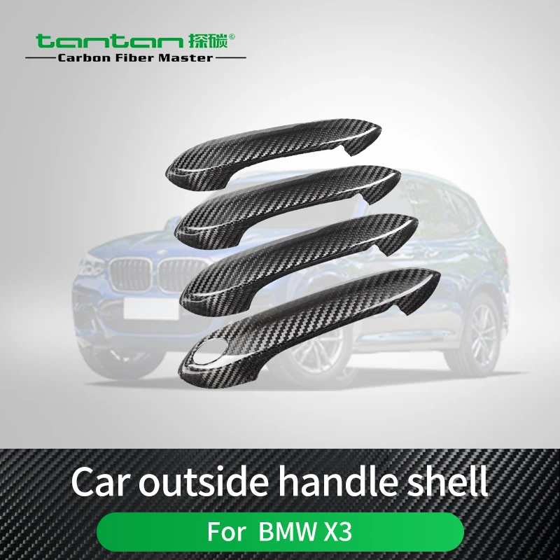 For 2013-2019 Year BMW 3 Series Real Carbon Fiber Car Outside Door Handle Cover Sticker 8 PCS/SET Glossy Black Car Accessories