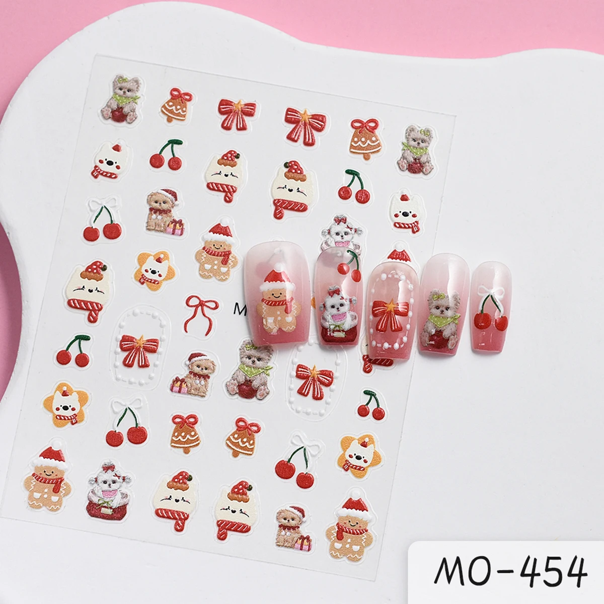 2/4 ورقة 5D عيد الميلاد مسمار الفن ملصقات سانتا كلوز ثلج الرنة هدية مسمار الشارات ذاتية اللصق لطيف عطلة