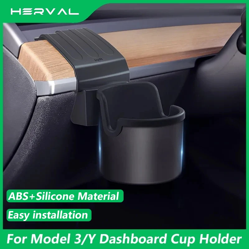 Herval per Tesla Model 3/Y cruscotto portabicchieri per acqua cruscotto organizzatore cruscotto scatola portaoggetti sinistra accessori