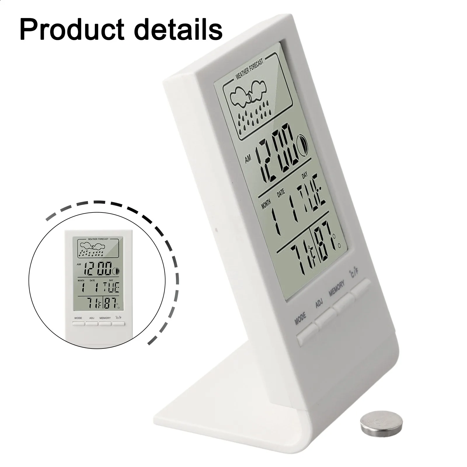 Temperature Monitor Digital Thermometer Health Management Alarm Clock Function Clear Visibility Screen Fahrenheit Celsius Switch