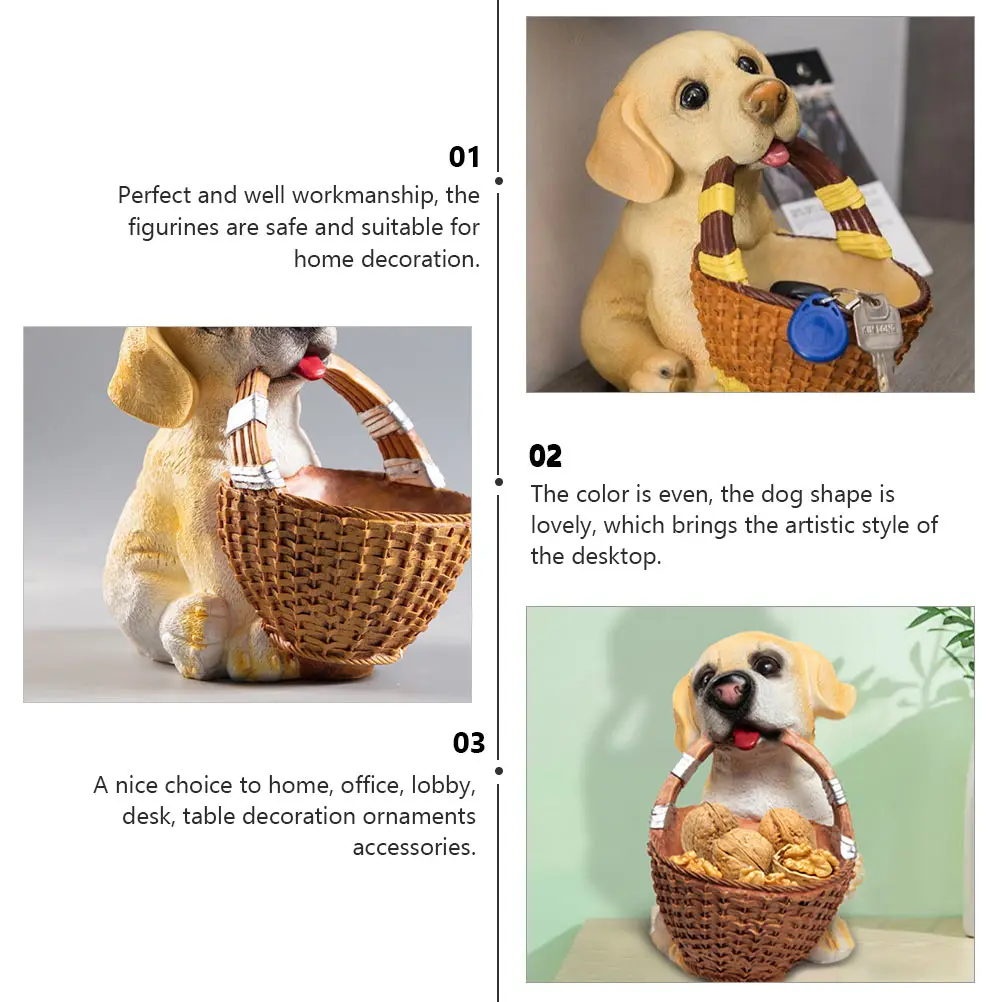 

Dog Shaped Resin Storage Box Handmade Safe Material Large Capacity Home Office Decor Accessories Desk Organize Key Chain