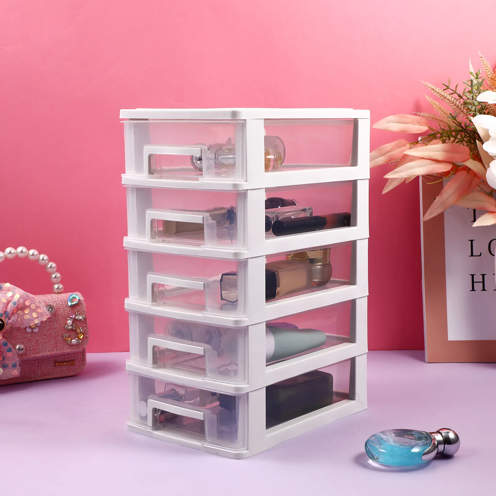 

Drawer Storage Cabinet Stacking Plastic Organizer Foldable Closet Home Sundries HOLDER Jewelry Glasses Cosmetics Box
