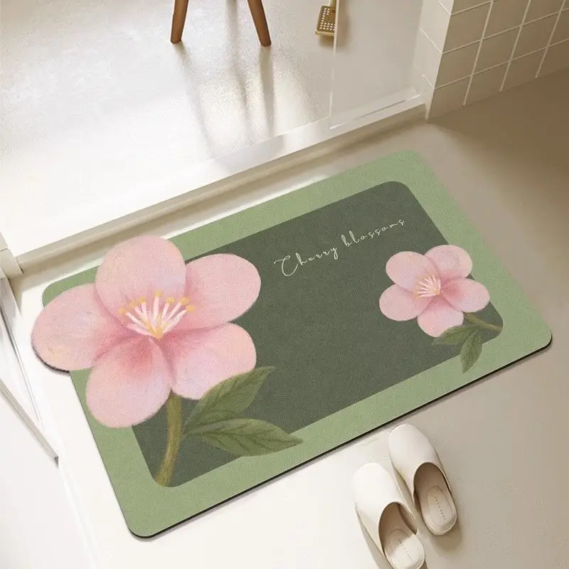 

Bathroom Floor Mat, Diatomaceous Earth Toilet Absorbent Carpet, Non Slip Foot Mat at the Bathroom Entrance, Irregular Shaped Sma