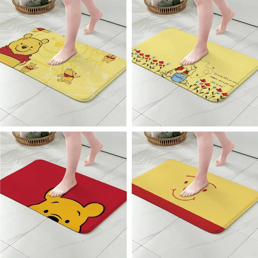 W-Winnie The Pooh Floor Mat Bathroom Absorbent Mat Simple Door Dirt-resistant Mat Home Kitchen Mat Foot Mat Entry Mat