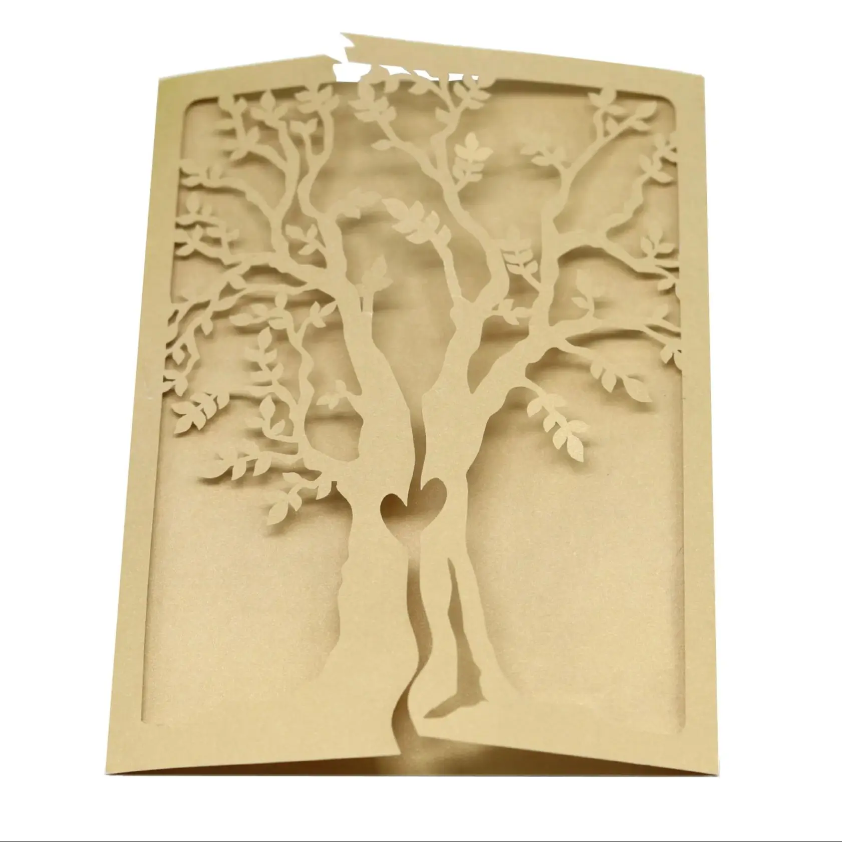 10Pcs Laser Cut Noble Flora Invitations Card Elegant Favor Envelopes Wedding Party Decor Love Tree