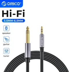 ORICO 3.5mm to 6.35mm Audio Cable 1/8 to 1/4 Stereo Cable Aux Cord Hi-Fi Sound Liquid Silicone for Guitar Amplifiers Laptop