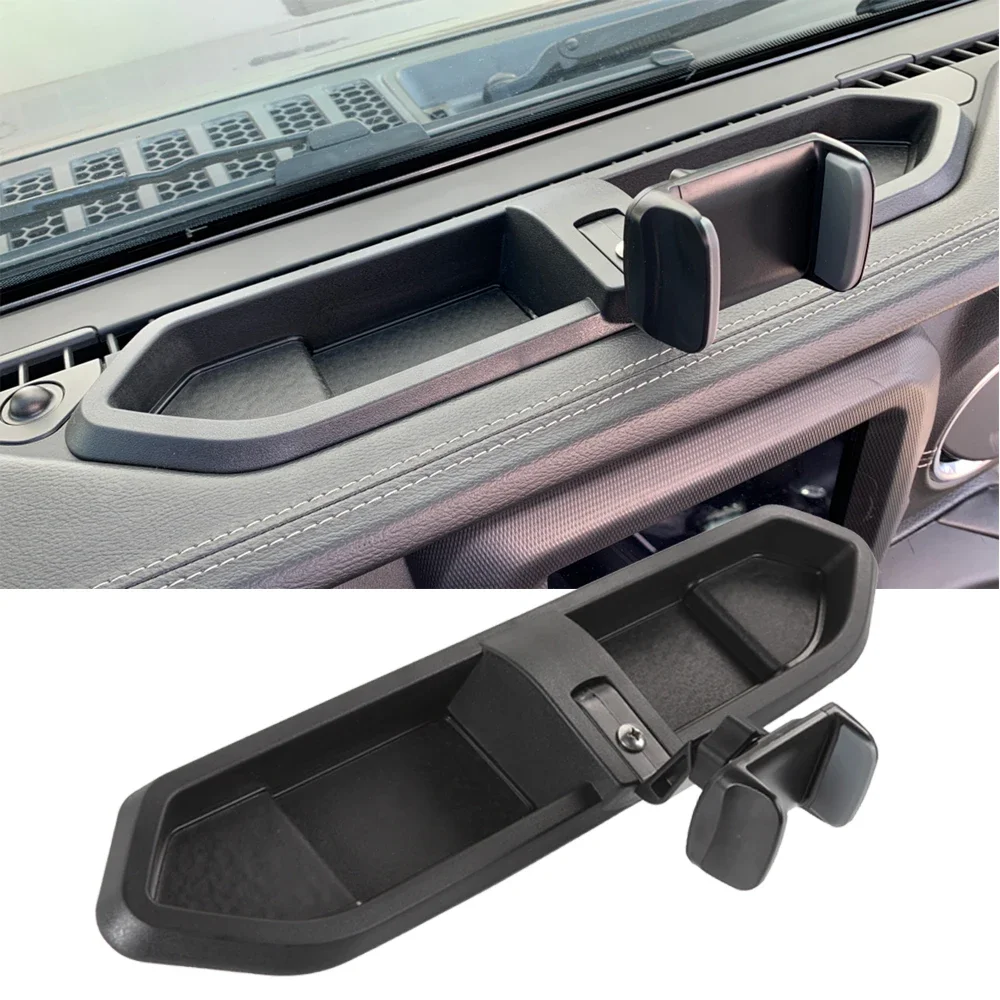 Car Mobile Phone Holder Stand for Jeep Wrangler JL 2018-2024 GPS Bracket Dash Mount Storage Organizer Box Interior Accessories