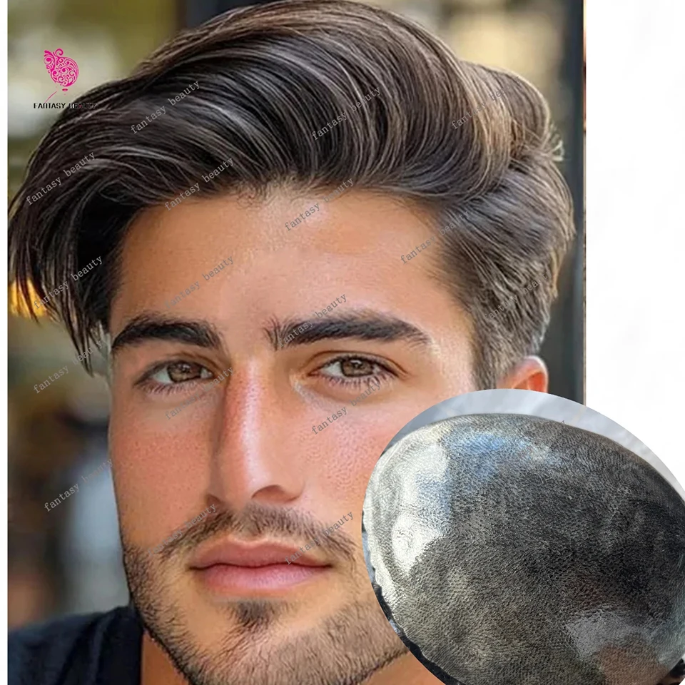 

Незаметный коричневый цвет # Мужской парик-система замещения волос (7 шт.), серый 1b80 1b50, из натуральных человеческих волос, прочный, с естественной линией роста волос, тонкий, для пожилых мужчин