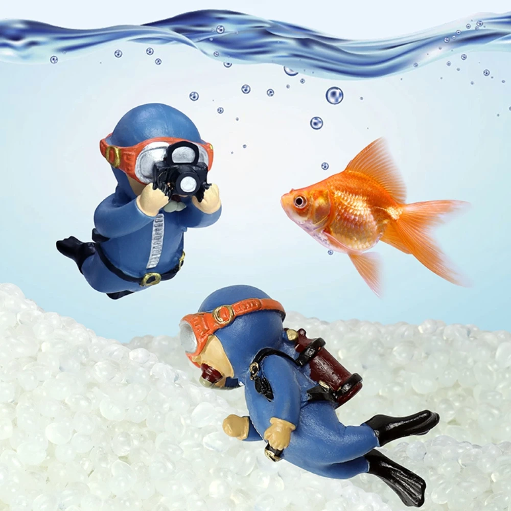 1Pcs Fish Tank Aquarium Girl Diver Ornaments  Landscaping Mermaid Pendant Ornaments Decorations with Floating Ball Accessories