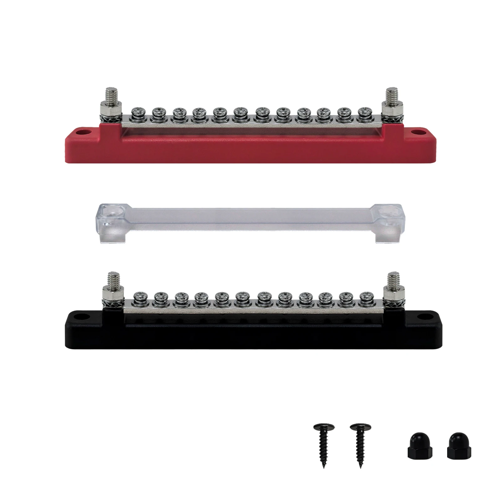 

Heavy Duty 12 Way Bus Bar Terminal 12V/150A DC & 48V/130A DC & 300V AC Rated with Cover for Automotive Solar Telecom Marine RV