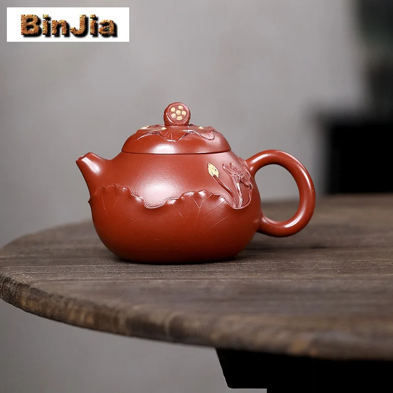 

210ml Ancient Yixing Purple Clay Teapots Handmade Wen Dan Pot Raw Ore Dahongpao Mud Kettle Chinese Zisha Tea Set Tableware Gift