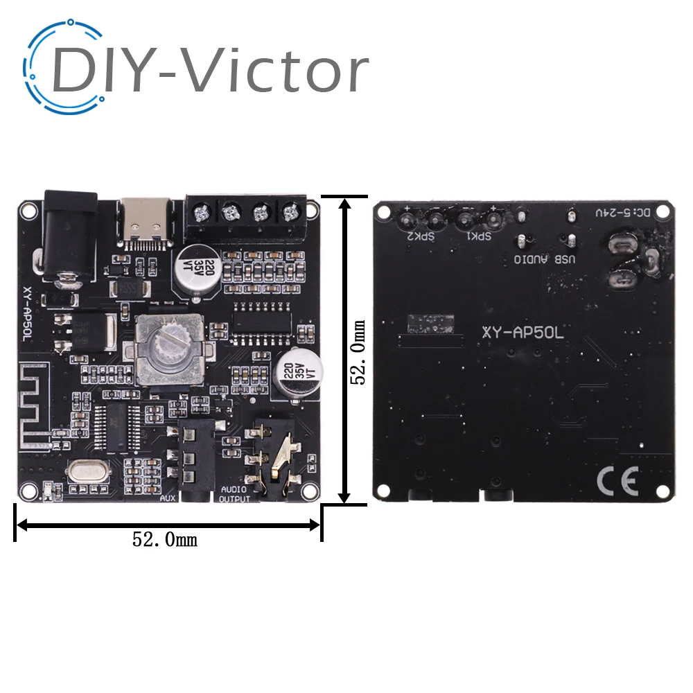 Sinilink 40W/50W Stereo Bluetooth 5.0Power Amplifier Board WIFI Mobile Control APP 12V/24V High Power Digital Amplifier Module