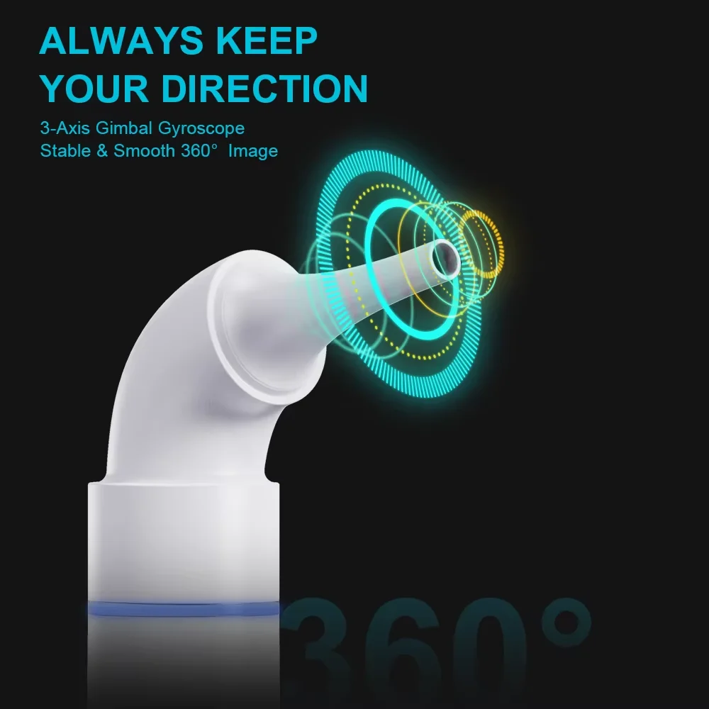 Medical Dual View Wireless Otoscope Ear Endoscope 18mm Lens with 6 LED Lights USB Charging Suitable for Children and Adults