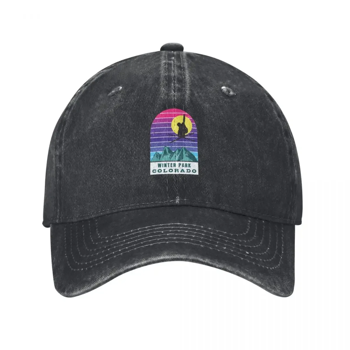 

Ski Winter Park Colorado Retro Sunset Baseball Cap Golf Hat Man Beach Outing Wild Ball Hat Sports Cap Men's Hats Women's