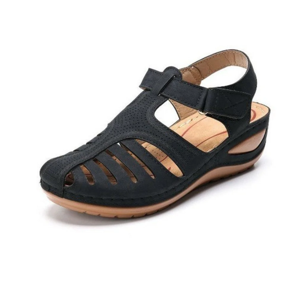 New Summer Women Wedge Sandals Premium Orthopedic Open Toe Sandals Vintage Anti-slip Leather Casual Female Platform Retro Shoes