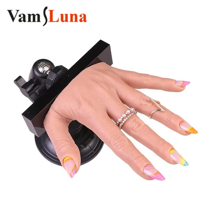 Nail Art Practice Fake Finger Display Stand Silicone Soft Flexible Flexible Nail Trimming Tool Nail Art Beginner Practice Base