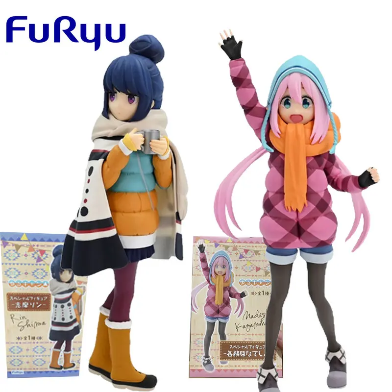 

FuRyu original Yuru Camp Shima Rin Kagamihara Nadeshiko KAWAII Anime Action Figures Toys For Boys Girls Kids Gift