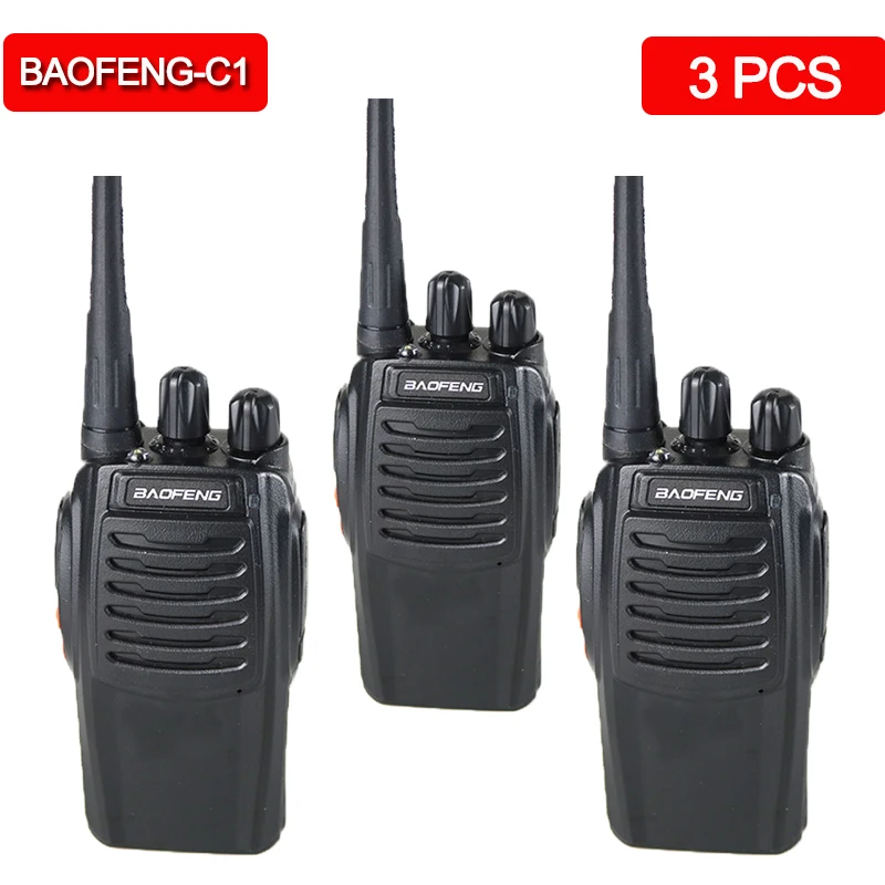 

3pcs/lot BF-C1 BaoFeng walkie talkie UHF 400-470MHz 16Channel Portable two way radio with earpiece walkie-talkies transceiver