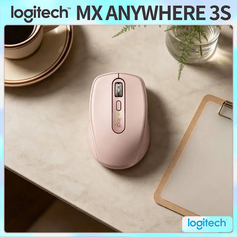 Productivity MX Anywhere 3S Mouse - 8000 DPI, MagSpeed Scroll, 3-Device Connect, Perfect for Book Launch Presentation Office