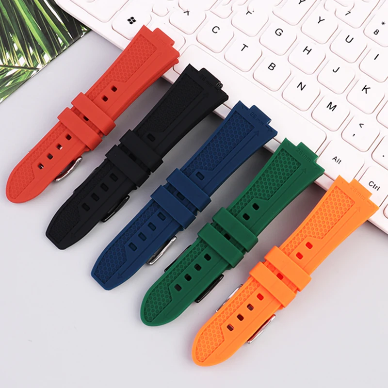 Silicone Raised Mouth Rubber Watch Strap for Casio G-SHOCK Steel Heart GST-B400 GST-B200 Series Waterproof Bracelet 24x16mm