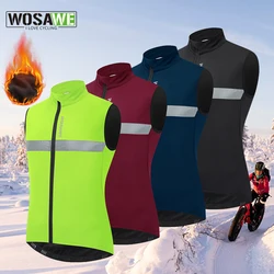 WOSAWE Men Cycling Vest Windproof Warm Fleece Vest MTB Bike Gilet Bicycle Clothing Cycling Jacket Winter Autumn Sleeveless Coat