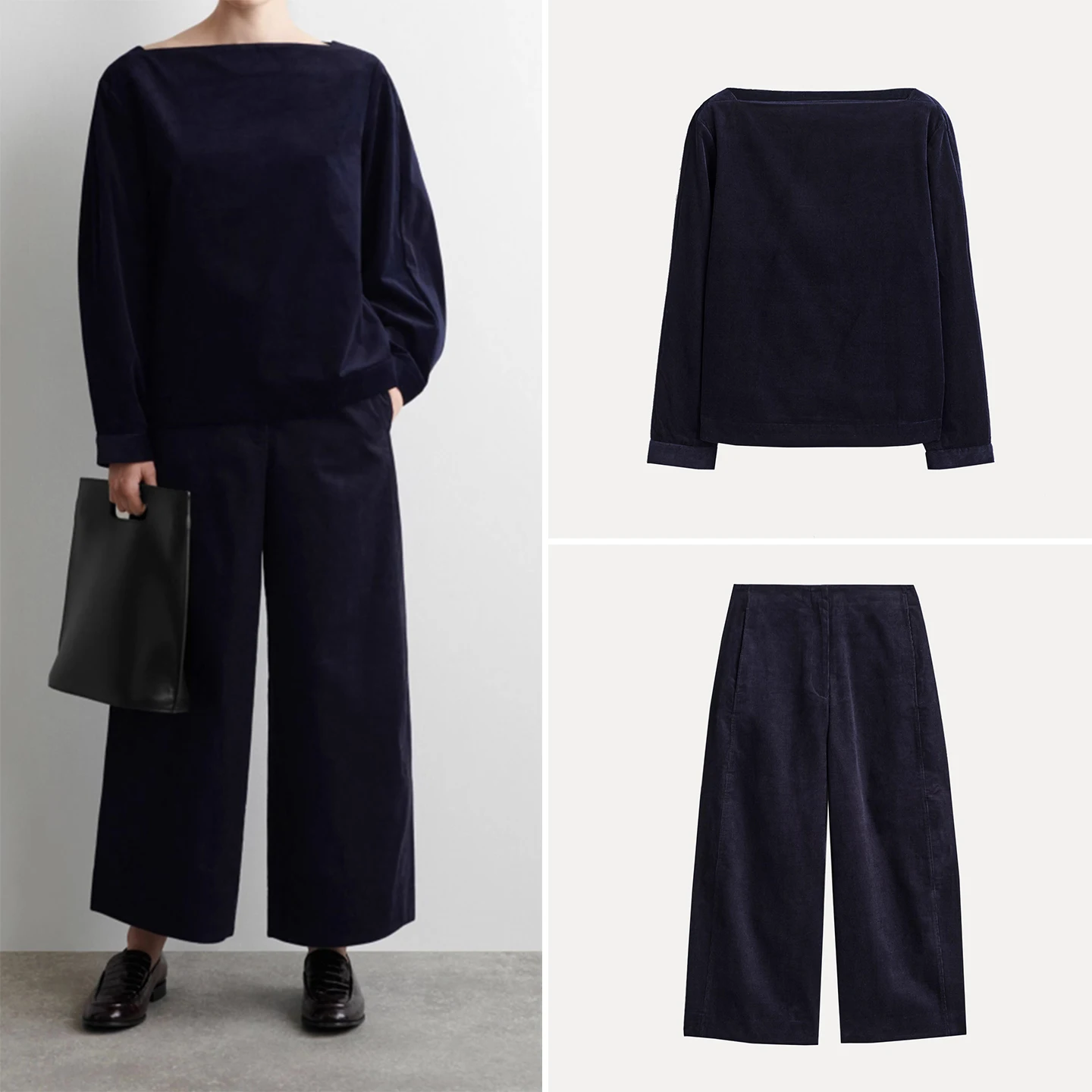 

Women's Faion Top And Nine-Point Pants Set in Royal Blue Long Sve Autumn Collection by Z Chinese Brand