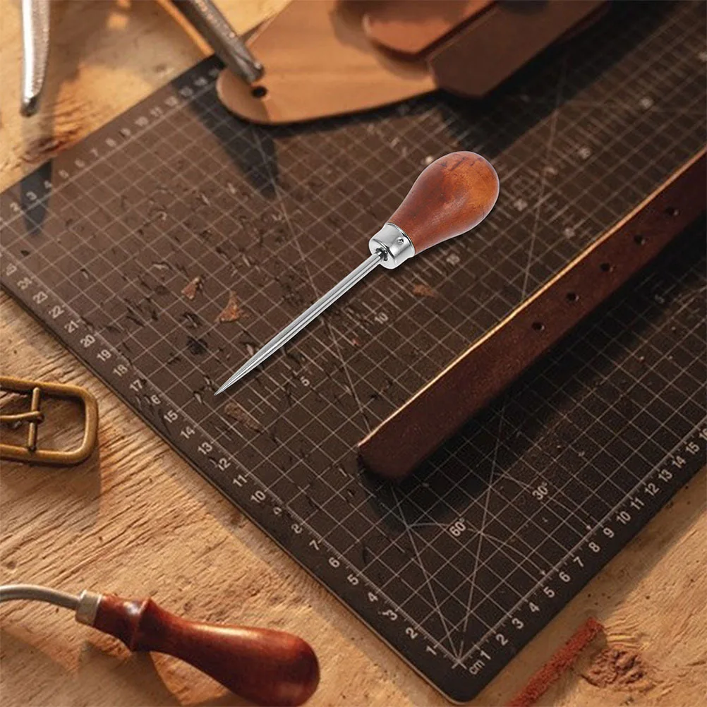 

12Pcs Bookbinding Tool Gourd Shape Ergonomic Wooden Handle Sewing Awl for DIY Crafting Knitting Bookbinding Tools Kit