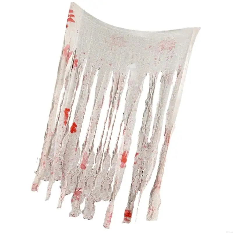 Q9QA Spooky Blood Splatter Halloween Decoration Bloodstained Door Curtain with 9 /18 Strips Door Curtains for Indoor/Outdoor