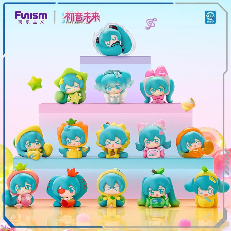 funism-初音ミクフルーツキャンディテーマブラインドボックス車デスクトップ装飾品本物のオリジナルアニメアクションフィギュアコレクションおもちゃギフト