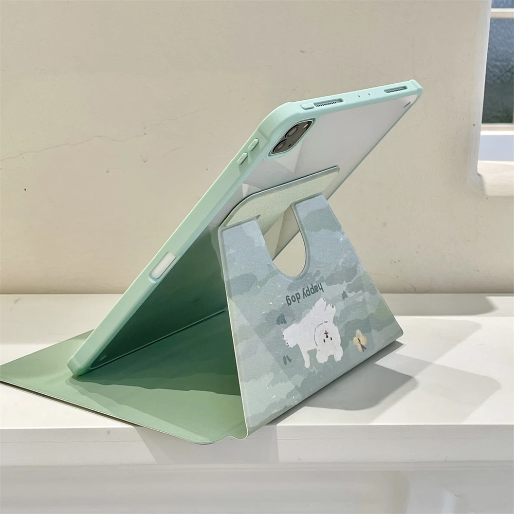 حافظة لجهاز Ipad Rotation A16 11th 10th Generation 2025 Air11 Pro11 M4 Funda لجهاز iPad Air 5 4 Mini 6 7 A17 10.2 10.9 9.7 غطاء