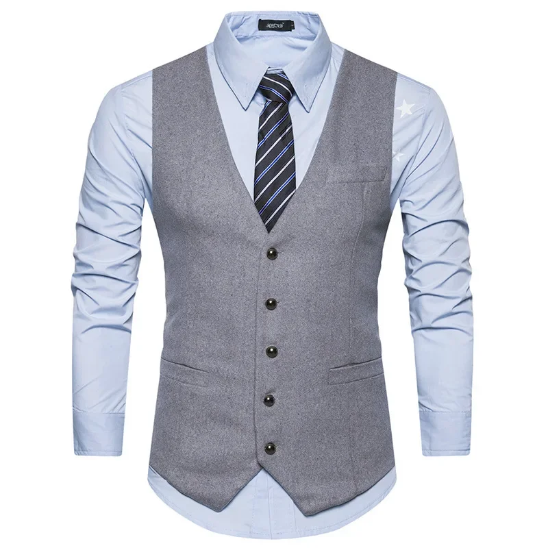 

2023 New Men's Suit Vest Wedding Dress Men's Famous Brand Clothes Slim waistcoat Fashion Single breasted Top Workwear