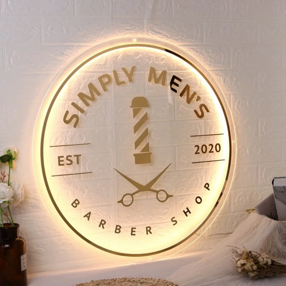 Custom Acrylic Backlit Logo Sign - Round Illuminated Personalized Signs for Business, Nail Salons, Beauty Studios & Restaurants