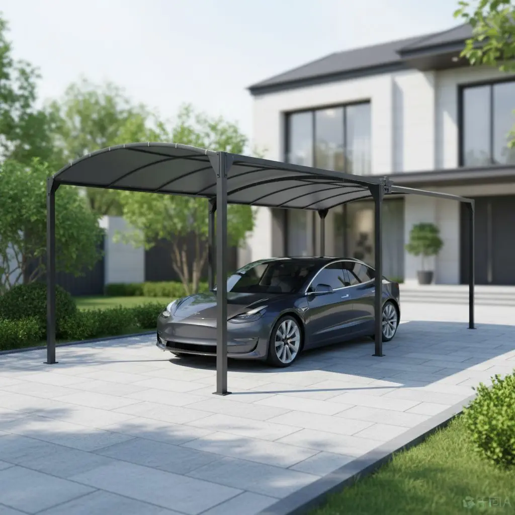 Any Size Custom Villa Patio Collapsible Carport Heavy Reinforced Steel Frame Mobile Garage Outdoor Vehicle Sun Rain Sturdy Shelt