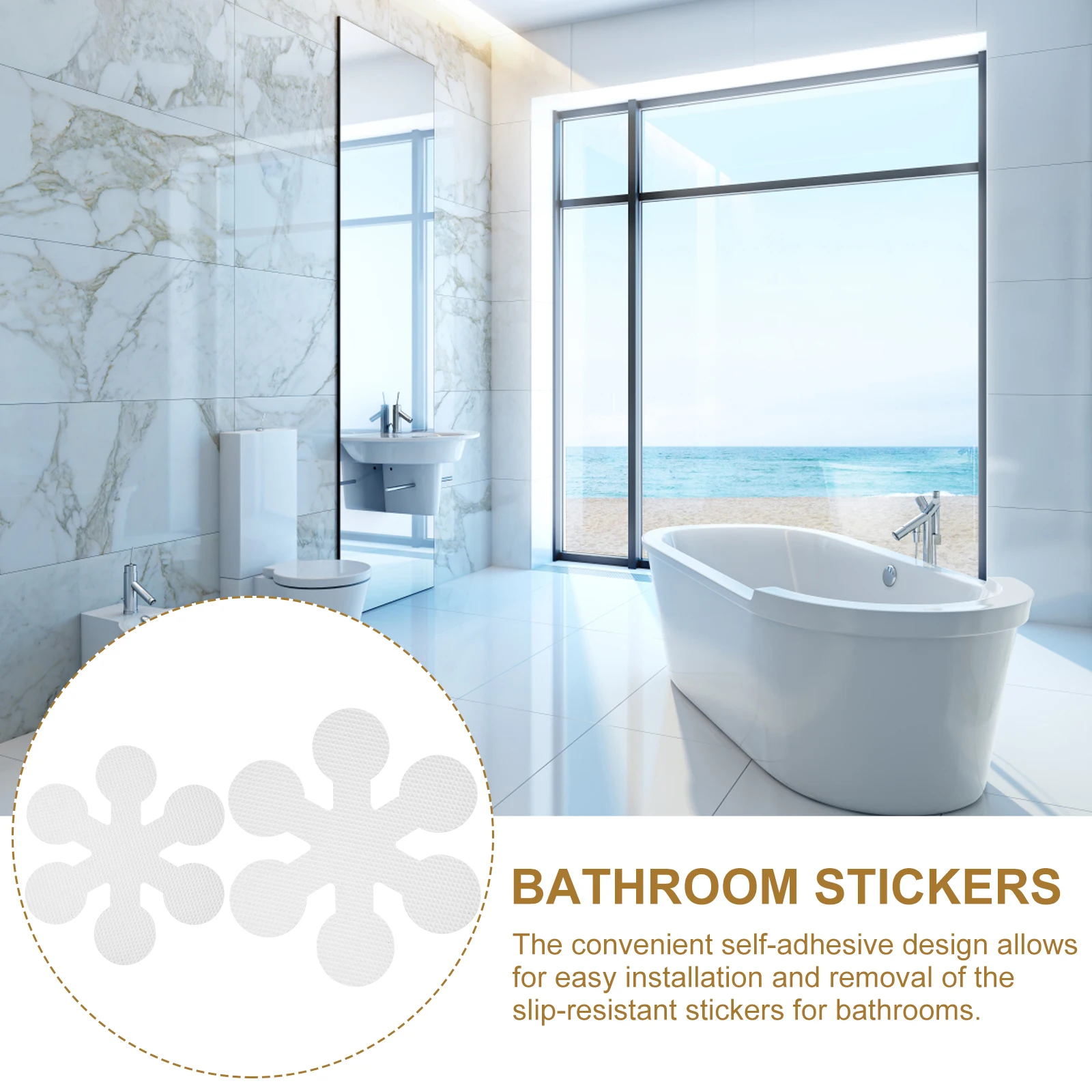 

20pcs Non-Slip Bathtub Stickers Waterproof Peva Anti-Slip Floor Decals For Bathroom Shower Stairs Tub Safety Grip Decor