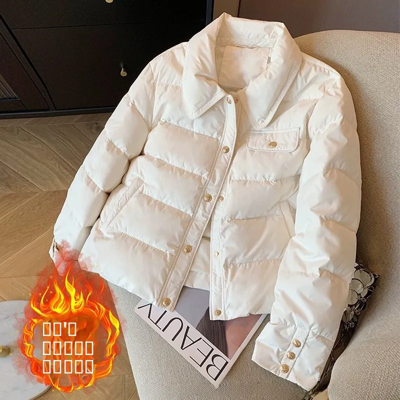 

plus Size High End Women's Winter Coat Warm Cotton down Filled Stand Collar Jaet Long Sve Commute Sle Regular Fit