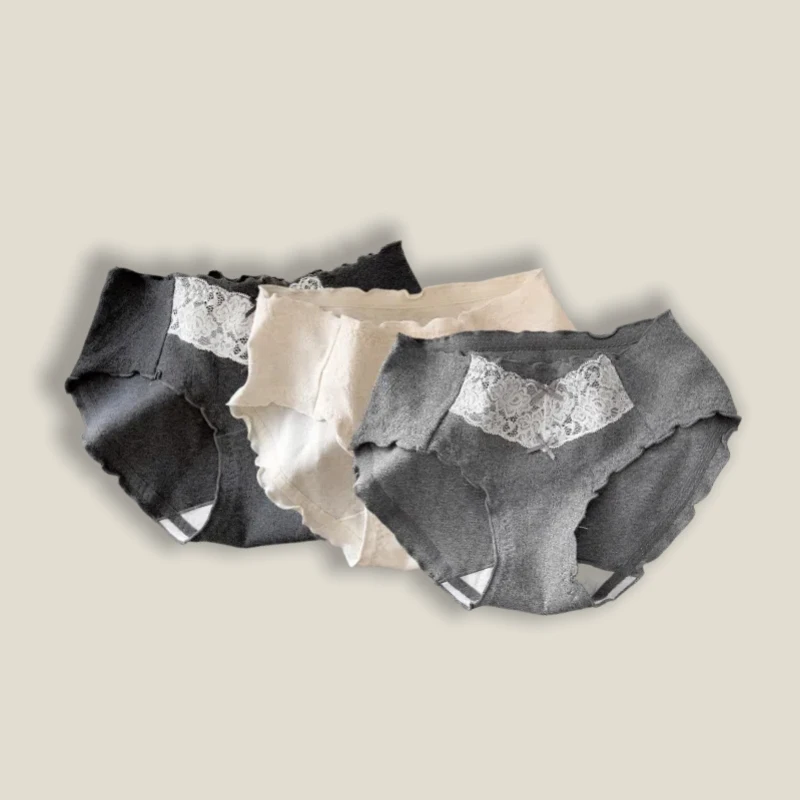 

New Pure & Desire Lace Panties: 7A Antibacterial Treated, Extended Gusset, Class A Infant-Grade Cotton