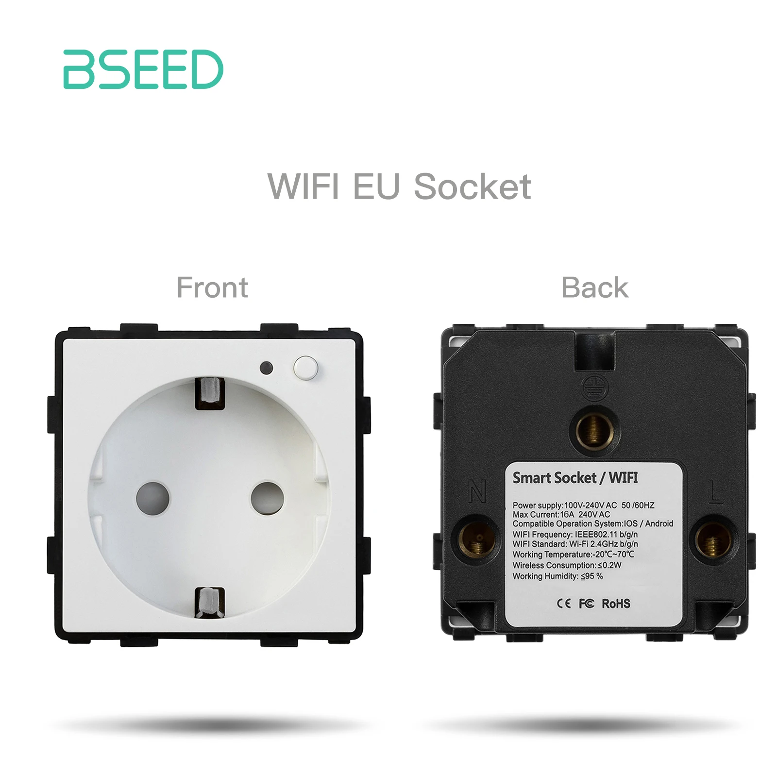 BSEED EU Stanndard Wifi Stopcontacten Power Monitor Outlets Tuya Smart Life Alexa App Controle Timing Functie DIY Onderdelen