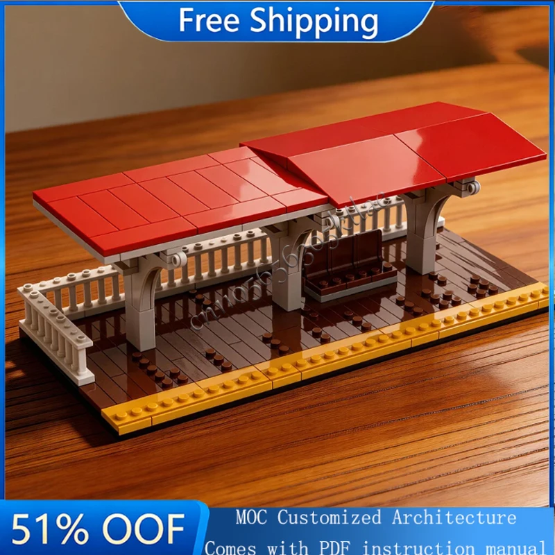 

Набор для сборки 615 деталей: Городская станция метро (MOC), угловой здание-конструктор. Развивающая игрушка для детей, мальчиков и девочек. Индивидуальные подарки.