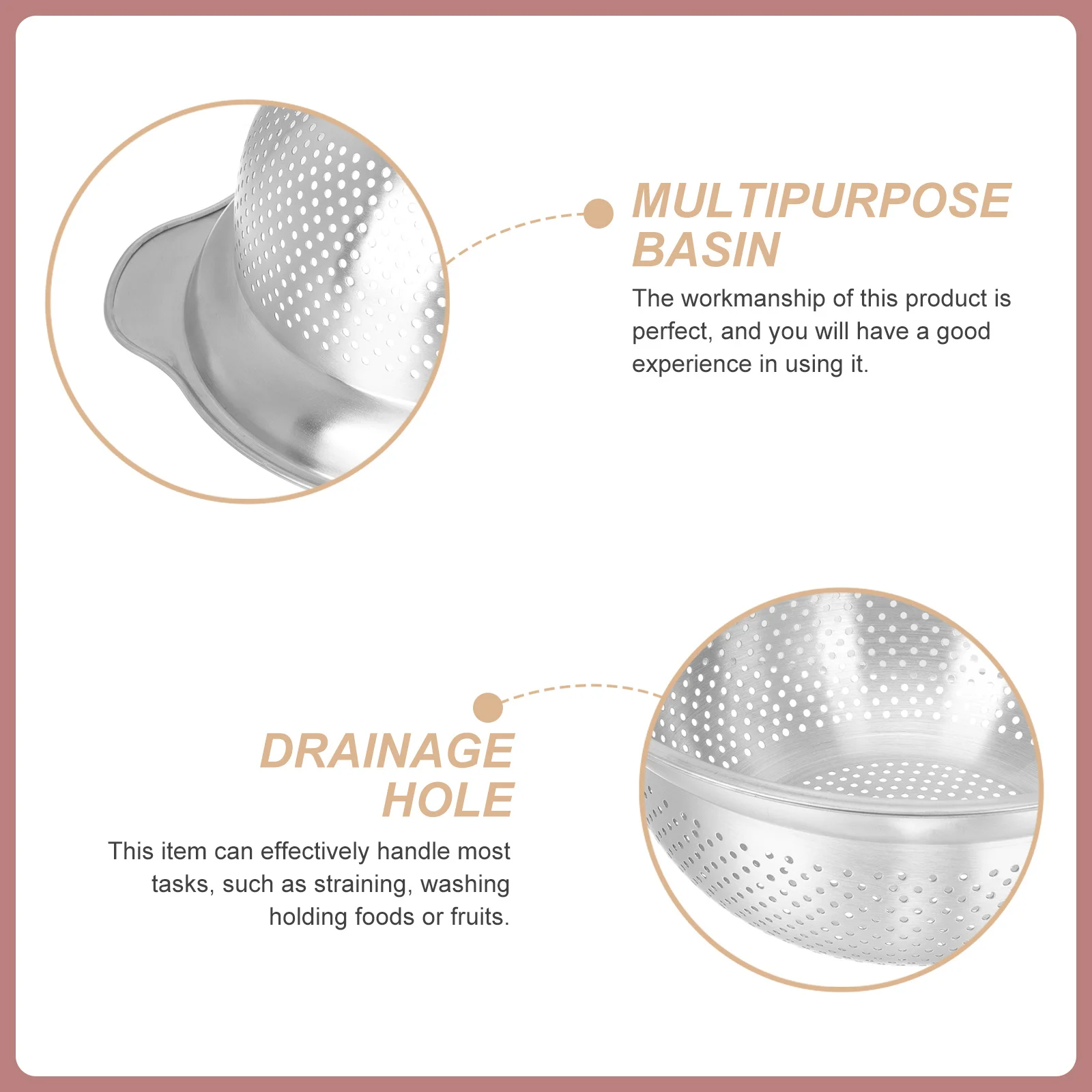 

Stainless Steel Colander Strainers and Colanders Spaghetti Strainer for Cooking Multi Use Fruit Vegetable Noodle Rice