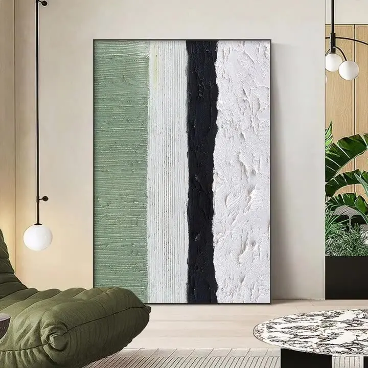 

Entry door entrance living room dining room abstract dark green decorative canvas painting