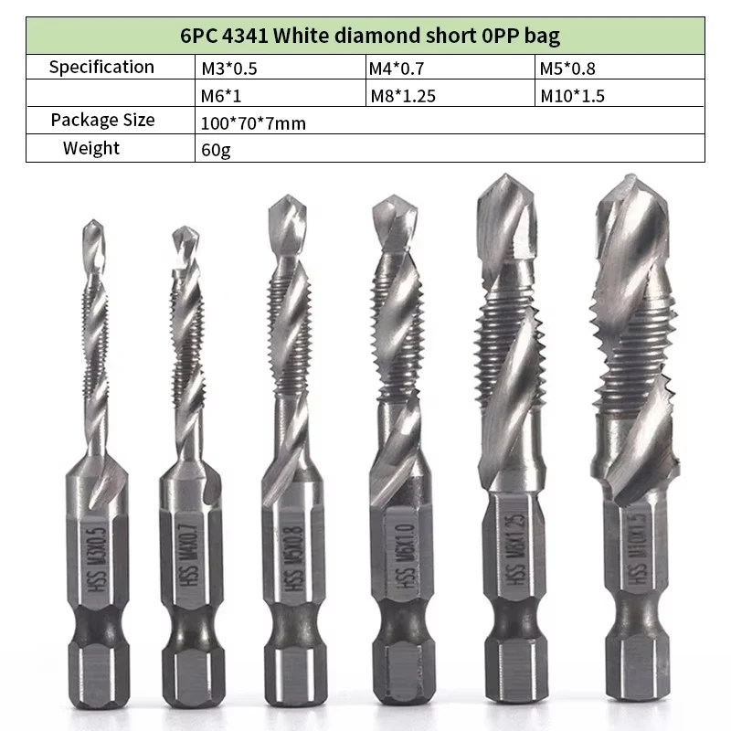 Рисунок 6 - M3-M10 Сверла для метчиков из быстрорежущей стали