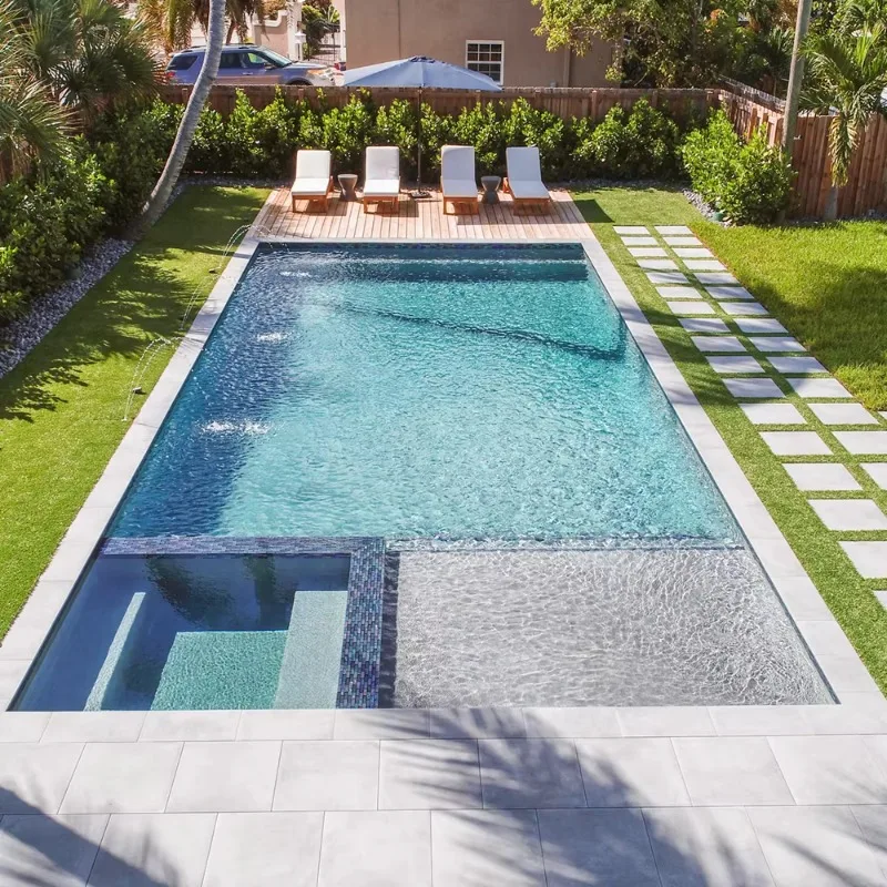 Customized Cheap S In Ground Modular Outdoor Jacuzzi Swimming Pool Spa House Family Prefab Fiberglass Swimming Pools For Sales