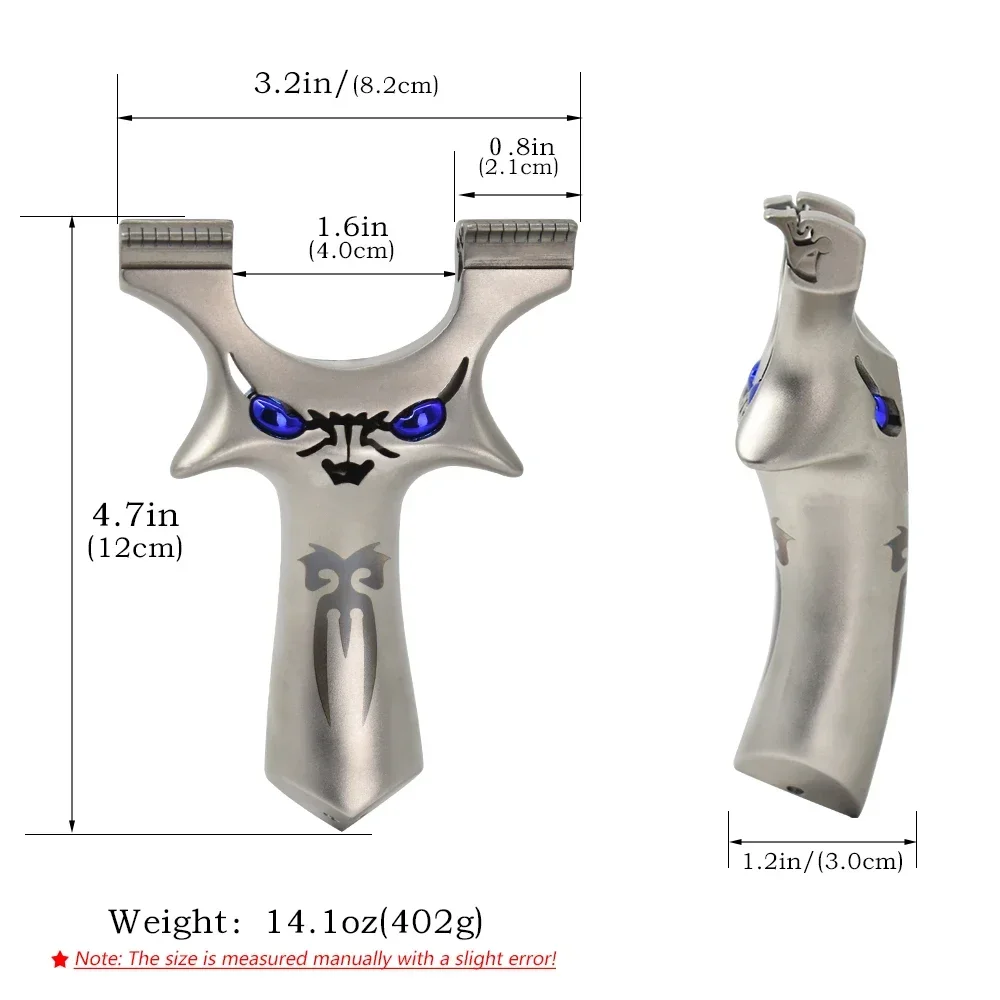 Fronde monobloc tout en métal, tête de fronde spéciale en acier inoxydable de haute qualité pour le tir de chasse professionnel, deux Styles