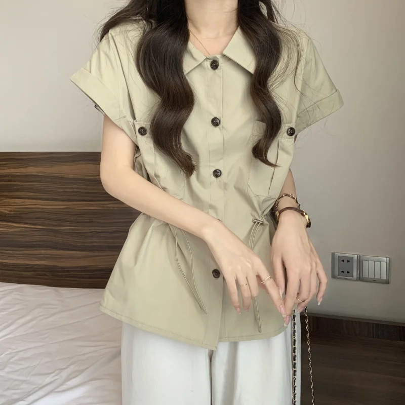 Damskie bluzki z krótkim rękawem, szyfonowe, patchworkowe, z marszczeniami, krótkie, w stylu ulicznym, romantyczne, francuskie, artystyczne, miejskie, modne, nowoczesne, proste.