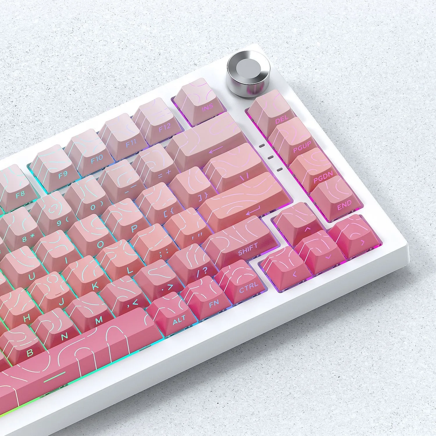 Topografische Tastenkappen 4.0-Version Shine Through 97/133 Tasten PBT Cherry Profile Side Print Hintergrundbeleuchtung für mechanische MX Gamer-Tastatur