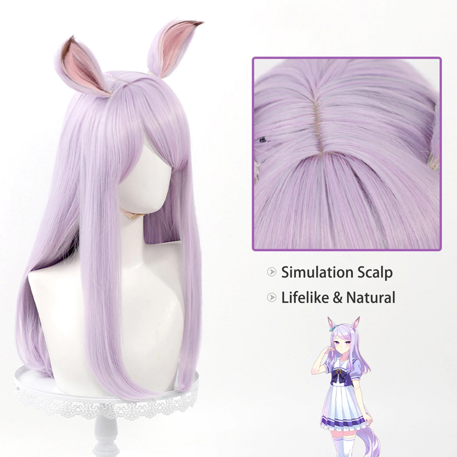 Cosplay Wig Pretty Derby Anime Wig Mejiro McQueen Purple‌ Anime Role-Play Synthetic Wig Long Straight Cosplay Anime Wigs