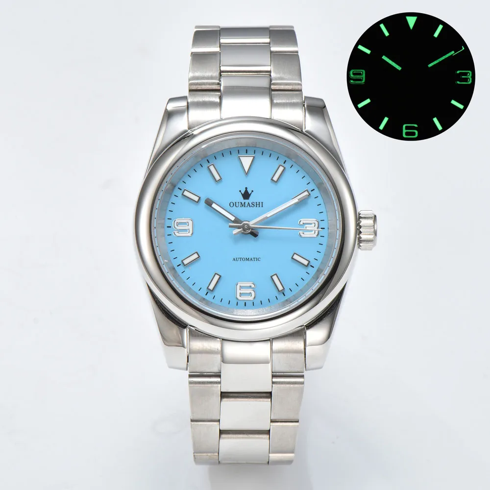 Relojes de pulsera automáticos NH35 de lujo para hombre de 39 mm con pulsera de acero inoxidable El movimiento automático japonés NH35 puede personalizar el logotipo